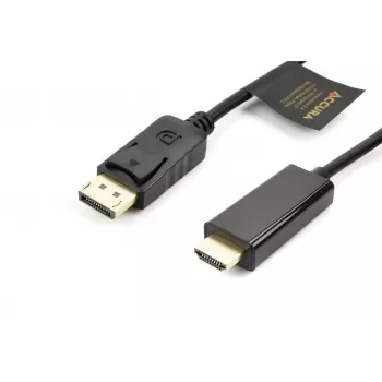 Accura DisplayPort į HDMI laidas 3,0 m 4K@60Hz 18Gbps HDCP 2.2, auksu dengta, juoda