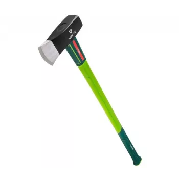 Verto 05G203 600 mm pluoštinio stiklo kotu skaldymo kirvis su ašmenų gaubtu, 1,25 kg grūdinto plieno galva, ergonomiška neslystanti rankena, žalia/juoda