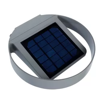 GreenBlue GB130 LED 3W saulės energija maitinamas apvalus sieninis žibintas - juodas, IP65, PIR judesio jutiklis, 300lm