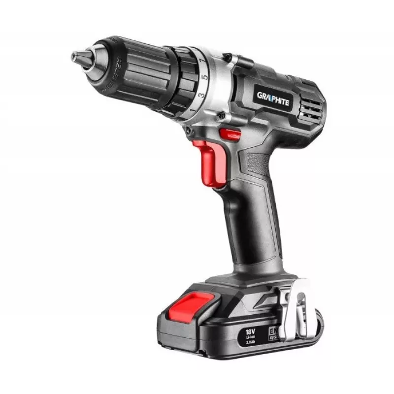 GRAPHITE 58G006 Energy+ 18V 1250 RPM besmėžis gręžtuvas-suktuvas su greito užveržimo griebtuvu