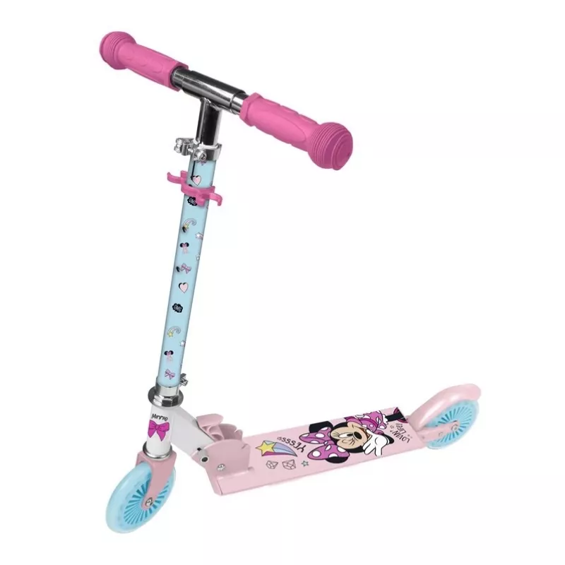Disney Minnie Mouse 2 ratų paspirtukas vaikams, rožinis, reguliuojamas aukštis, sulankstomas, iki 50 kg