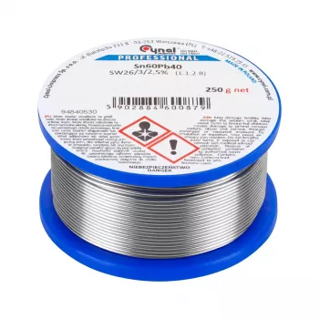 CYNEL TIN SPOOL 2,0 mm 250 g Sn60Pb40 litavimo viela su kanifolija