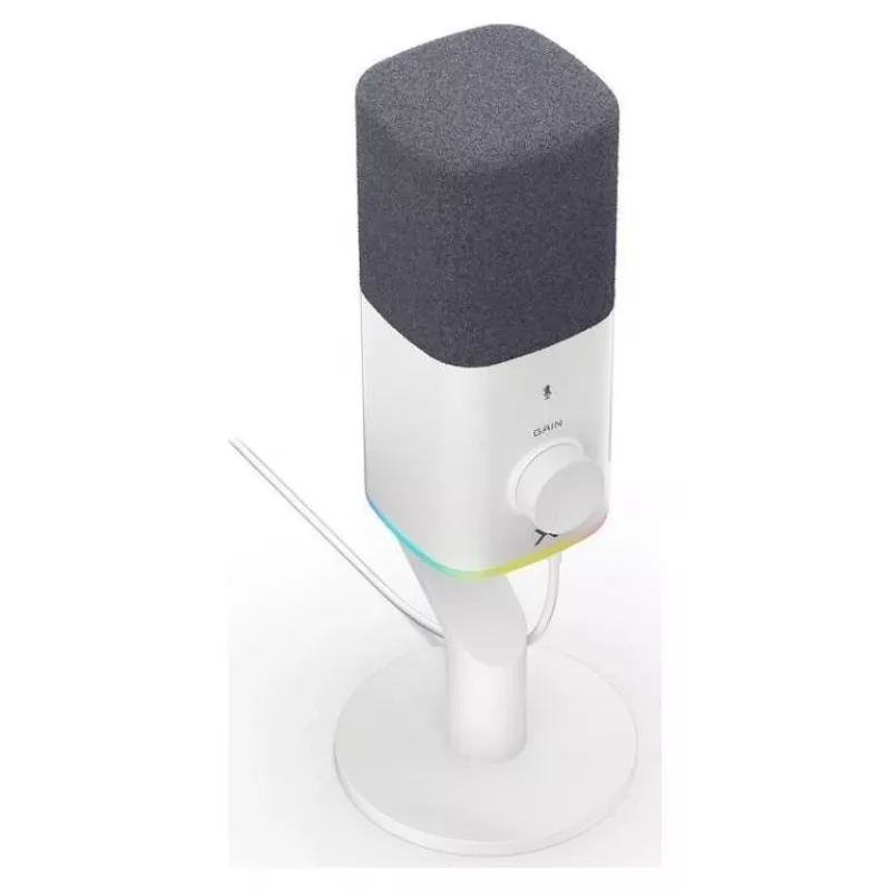 Krux Qube XLR/USB kondensatorinis mikrofonas baltas