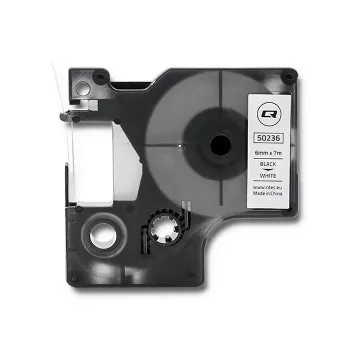 QOLTEC Label Tape, skirta DYMO D1 43613, 6 mm x 7 m, balta su juodu spaudiniu