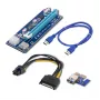 Qoltec Riser PCI-E ver. 007C USB 3.0 PCIe x1 į x16 prailgintuvas su 60 cm laidu, 4 kietojo tipo kondensatoriais, 6-pin/SATA/Molex maitinimu, LED indikatoriumi
