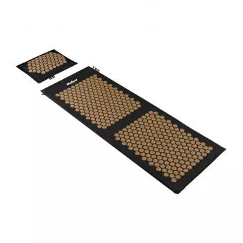 REBEL RBA-6013-GL ECO akupresūros kilimėlis su pagalvėle, 130x50 cm, XXL, auksiniai smaigaliai