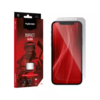 MYSCREEN PROTECTOR MS ImpactGLASS Hybrid Glass iPhone 12/12 Pro 6,1 colio apsauginis stiklas, juodas, Anti-Shock 8H