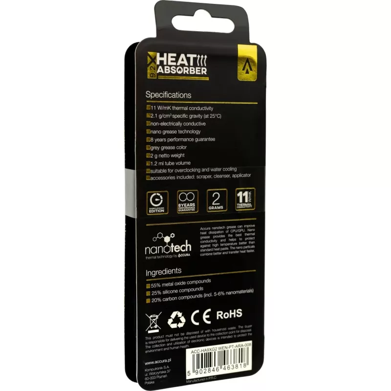 Accura Heat Absorber 9.2X Gray rinkinys 2 g šilumą laidžioji pasta