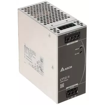 DIN bėgio maitinimo šaltinis 480W 24V 20A, 1 fazės, 90-264VAC įėjimas, 94% efektyvumas, apsauga nuo perkrovos / trumpojo jungimo / perkaitimo / viršįtampio, konvekcinis aušinimas, -25°C iki +70°C, UL/IEC/CE/RoHS