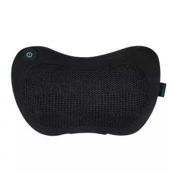 MEDIVON Travel 3 Shiatsu masažo pagalvėlė su šiluma, 4 besisukantys mazgai, įkraunama baterija, automobilio ir tinklo adapteriai, pilka