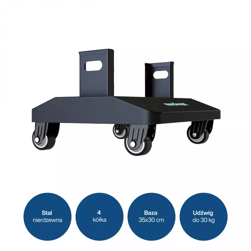 MEDIVON Lumera Stand mobilus stovas Lumera Plus ir Lumera Max LED panelėms, 4 ratukai, juodos spalvos