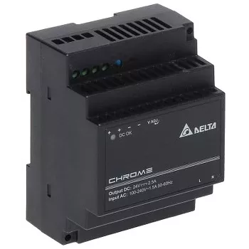 DRC-24V60W-1AZ 60W DIN bėgio perjungiamasis maitinimo šaltinis, 24V 2,5A, 90-264VAC įėjimas, plastikinis korpusas