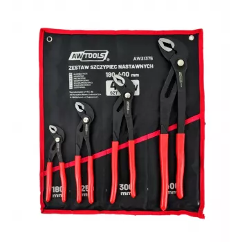 AWTOOLS 4 dalių reguliuojamų raktų rinkinys (7 col., 10 col., 12 col., 16 col.) su chromo-vanadžio plienu ir ergonomiškomis rankenomis