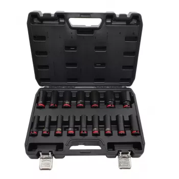 AWTOOLS Black Line smūginių galvučių rinkinys 1/2, 16 vnt., 10-32 mm, ilgos