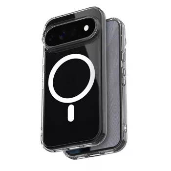 Crong Hybrid Clear Magnetic MagSafe dėklas, skirtas Google Pixel 11 Pro - permatomas