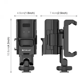 PULUZ išplėtimo rėmas su 1/4 colio sriegiu ir telefono laikikliu, skirtas DJI Osmo Pocket 3 (PU726B)