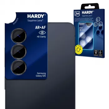 3mk Hardy Sapphire objektyvo apsauga, skirta Samsung Galaxy S26 – itin plonas 9H kameros apsauginis stiklas (5 vnt.)