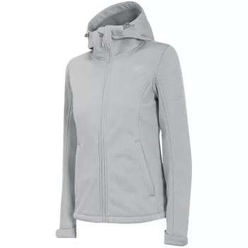 Moteriška 4F Softshell striukė H4Z22 SFD350 šviesiai pilka melanžinė