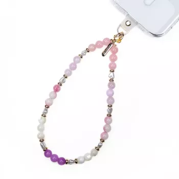 Crong Phone Charm Lanyard su pasteliniais karoliukais – universali riešo juostelė išmaniesiems telefonams