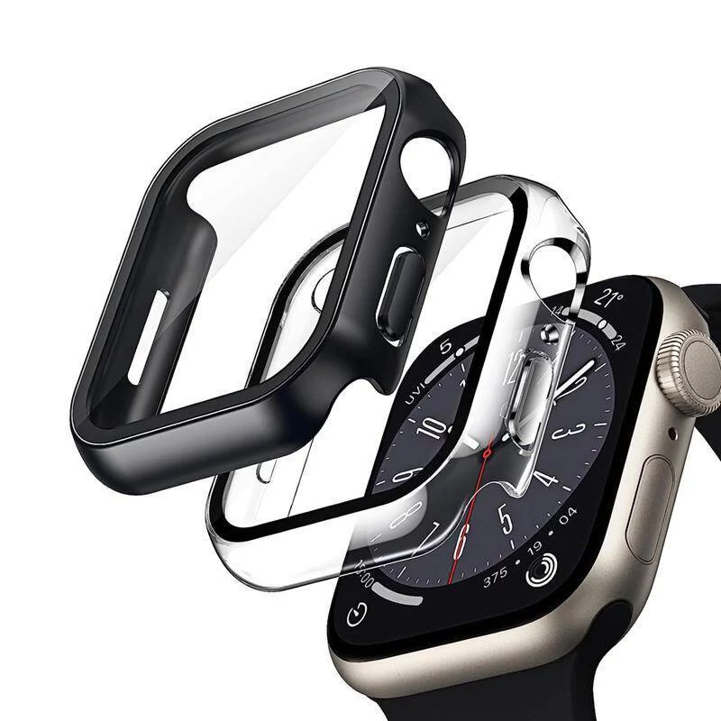 Crong hibridinis laikrodžio dėklas su grūdintu stiklu, skirtas Apple Watch 40mm – skaidrus