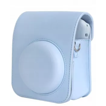 LOVEINSTANT Blue PU odos fotoaparato dėklas su dirželiu, skirtas Fujifilm Instax Mini 12