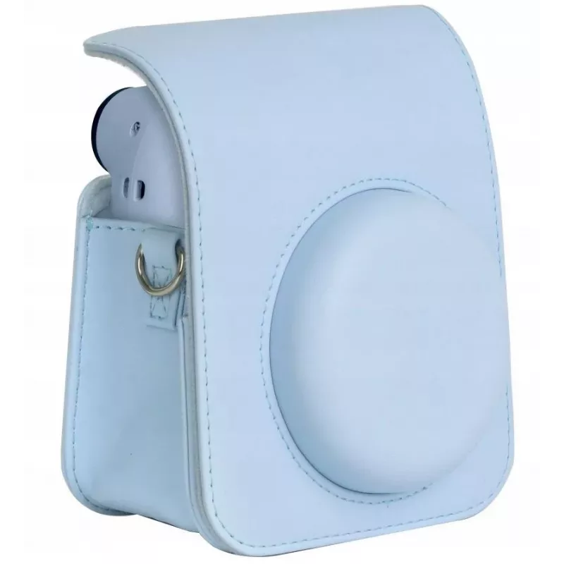 LOVEINSTANT Blue PU odos fotoaparato dėklas su dirželiu, skirtas Fujifilm Instax Mini 12