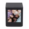 LOVEINSTANT nuotraukų laikymo dėžutė Fujifilm Instax Square – juoda su peržiūros langeliu, talpina 100 nuotraukų