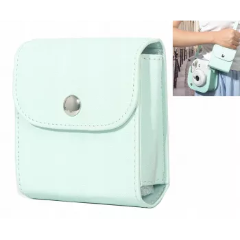 LOVEINSTANT Žalias PU odos nuotraukų albumas Fujifilm Instax Square nuotraukoms, 64 nuotraukos, mygtuku užsegimas, permatomos kišenės