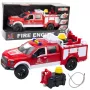LEAN TOYS gaisrinis automobilis su vandens purškimu, šviesomis ir garsais, baltas/raudonas, 1:12