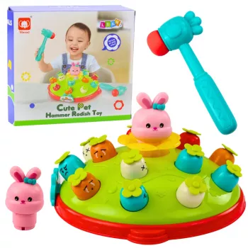 LEAN TOYS arkadinis žaidimas „Mušk morkas su plaktuku – šokinėjantis zuikis“