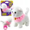 LEAN TOYS interaktyvus kačiukas su pavadėliu Pink Ruffle Tinkerbell – vaikšto ir miauksi