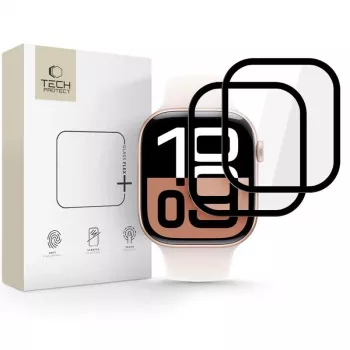 Tech-Protect Glass Flex+ Apple Watch 42mm ekrano apsauginis stiklas (2 vnt., juodas)