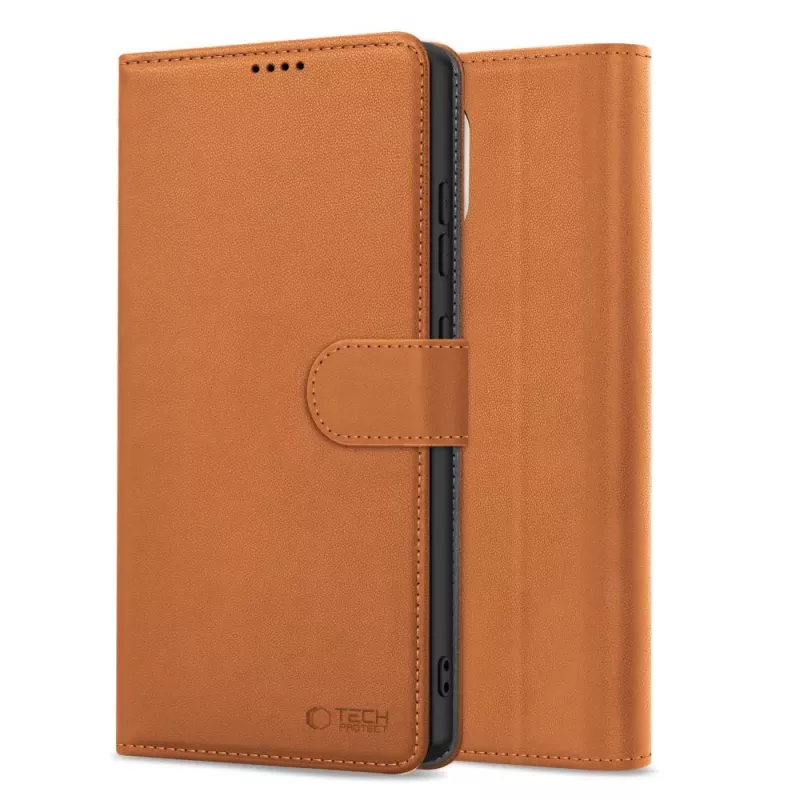 Tech-Protect Wallet Case, skirta Apple iPhone 16E, balno rudos spalvos