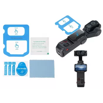 SUNNYLIFE 9H grūdinto stiklo ekrano ir objektyvo apsaugos rinkinys, skirtas Insta360 Luna Ultra, su AR danga, 2.5D kraštais ir montavimo priedais