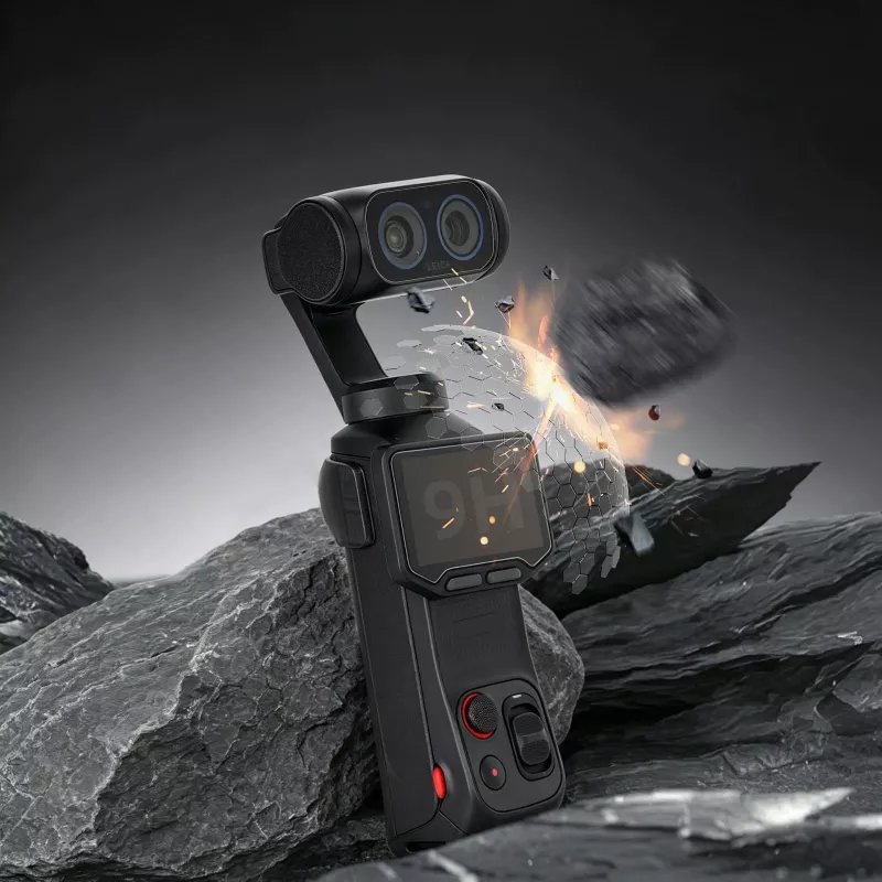 SUNNYLIFE 9H grūdinto stiklo ekrano ir objektyvo apsaugos rinkinys, skirtas Insta360 Luna Ultra, su AR danga, 2.5D kraštais ir montavimo priedais
