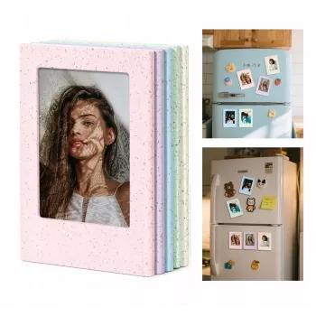 LOVEINSTANT 5x magnetinių nuotraukų rėmelių rinkinys, skirtas Fujifilm Instax Mini – pastelinės spalvos, tvirtinimui prie šaldytuvo