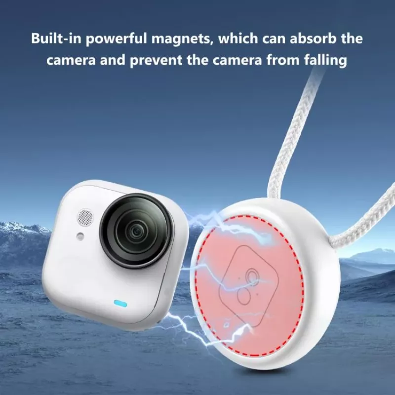 PULUZ PU1205W magnetinis kaklo laikiklis su pakabu Insta360 GO Ultra kamerai, baltas