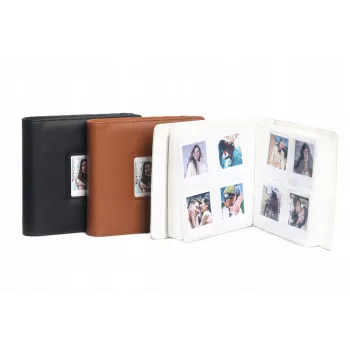 LOVEINSTANT nuotraukų albumas, skirtas Polaroid Go, 36 lapų, 288 nuotraukoms, ruda PU oda