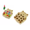 LEAN TOYS medinis žuvų gaudymo žaidimas su 2 meškerėmis, kačiukas