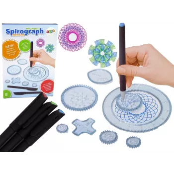 LEAN TOYS Spirograph edukacinis rinkinys – geometrinio piešimo rinkinys vaikams nuo 6 metų