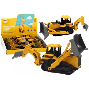 LEAN TOYS Crawler Excavator vikšrinis ekskavatorius su 2 kaušais, geltonas