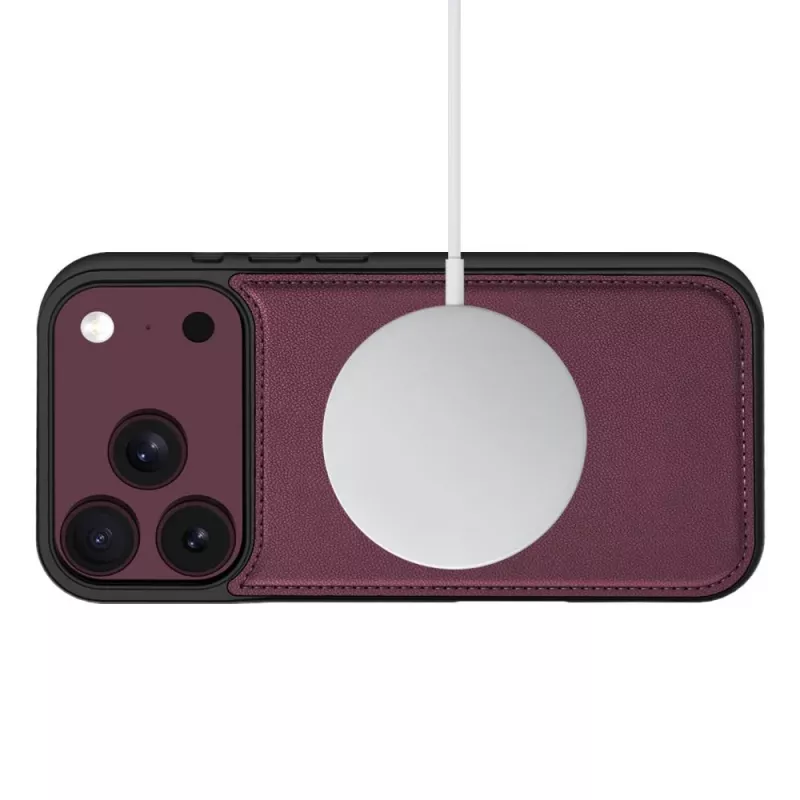 TECH-PROTECT MagSafe piniginė, skirta iPhone 17 Pro Max / 18 Pro Max – Mulberry, RFID apsauga, talpina 3 korteles