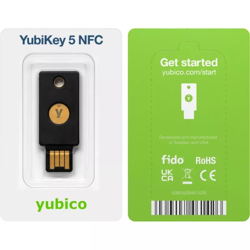 YubiKey 5 NFC saugos raktas 2 vnt. (juoda/auksinė, USB-A ir NFC)
