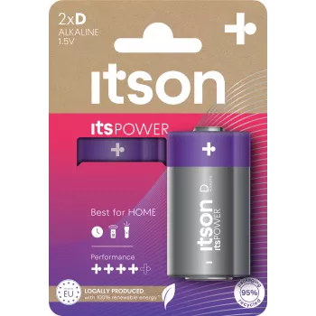 Šarminė D baterija itson itsPOWER, 2 vnt. pakuotė (LR20IPO/2CP)