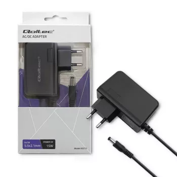 Qoltec 15W tinklo maitinimo adapteris 5V 3A 5,5x2,1 mm
