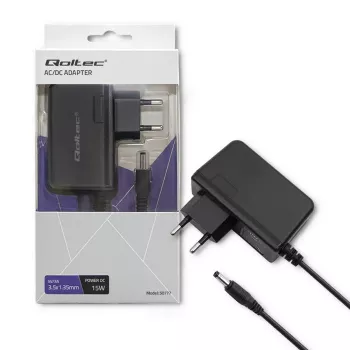Qoltec 50777 15W 5V 3A AC/DC maitinimo adapteris su 3,5x1,35 mm cilindriniu kištuku