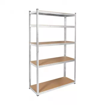 Rebel RB-1252 metalinė lentyna 205x120x45 cm sidabrinė, 5 lentynos, 875 kg