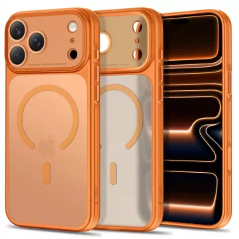 TECH-PROTECT MagPrime MagSafe CC iPhone 17 Pro / 18 Pro matinis Cosmic Orange dėklas