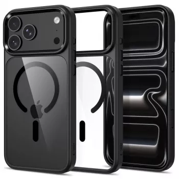 Tech-Protect Magmat MagSafe permatomas dėklas, skirtas iPhone 17 Pro Max / 18 Pro Max – juodas