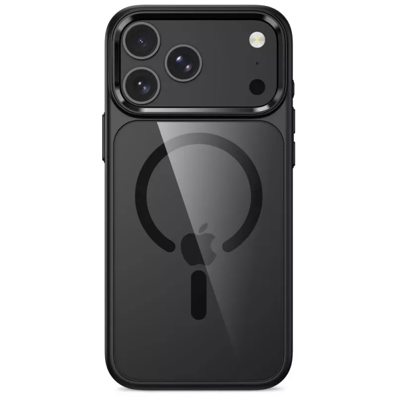 Tech-Protect Magmat MagSafe permatomas dėklas, skirtas iPhone 17 Pro Max / 18 Pro Max – juodas